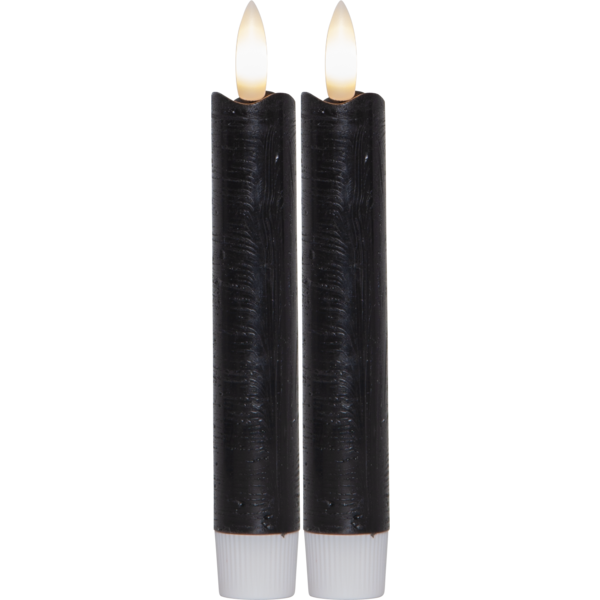 2er-Set LED-Kerzen 15 cm, schwarz