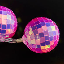 Lade das Bild in den Galerie-Viewer, LED-Lichterkette mit 10 Discokugeln, lila
