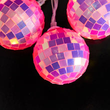 Lade das Bild in den Galerie-Viewer, LED-Lichterkette mit 10 Discokugeln, pink
