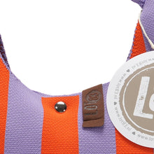 Lade das Bild in den Galerie-Viewer, Handtasche &quot;Cloë&quot;, flieder-orange gestreift
