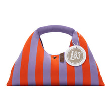 Lade das Bild in den Galerie-Viewer, Handtasche &quot;Cloë&quot;, flieder-orange gestreift
