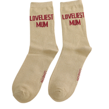 Lade das Bild in den Galerie-Viewer, Ms. Sparrow Glitzer-Socken "Loveliest Mum"
