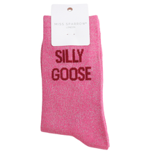 Lade das Bild in den Galerie-Viewer, Ms. Sparrow Glitzer-Socken "Silly Goose"
