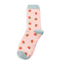 Lade das Bild in den Galerie-Viewer, Ms. Sparrow Socken &quot;Erdbeeren&quot;, rosa/hellblau
