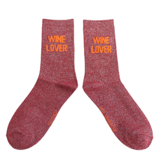 Lade das Bild in den Galerie-Viewer, Ms. Sparrow Glitzer-Socken "Wine Lover"
