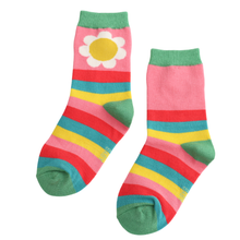 Lade das Bild in den Galerie-Viewer, Ms. Sparrow Kindersocken (4-6 Jahre) "Blume", bunt
