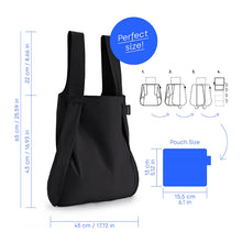 Lade das Bild in den Galerie-Viewer, Notabag 2-in-1 Tasche/Rucksack, schwarz
