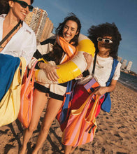 Lade das Bild in den Galerie-Viewer, Notabag faltbare Tasche, rot/lila gestreift
