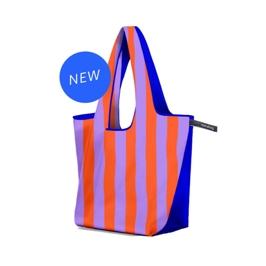 Notabag faltbare Tasche, rot/lila gestreift