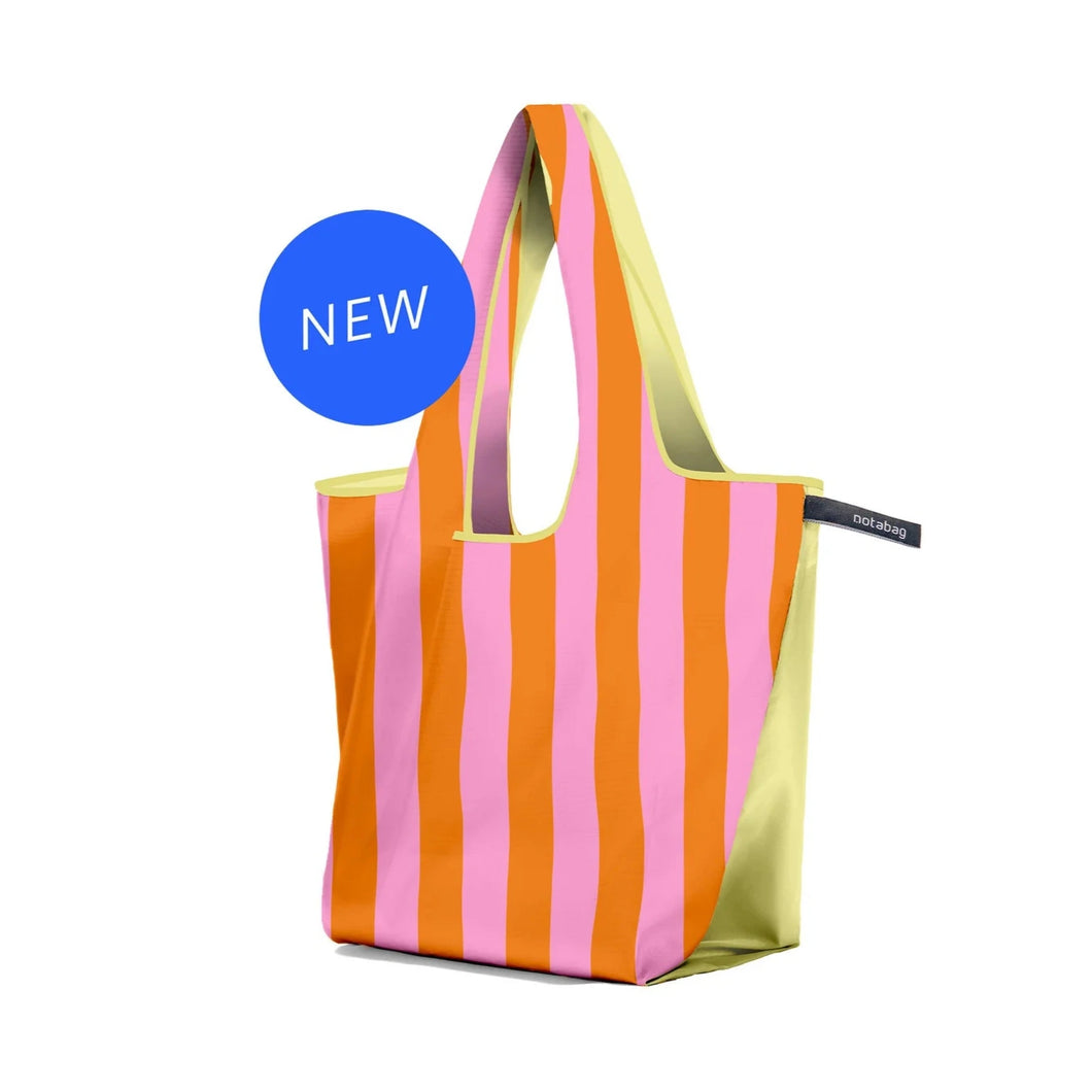 Notabag faltbare Tasche, orange/rosa gestreift