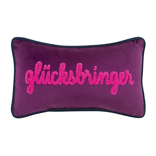 Kleines Kissen von pad aus violettem Samt mit pinkem 