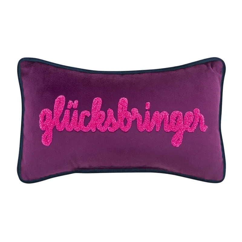 Kleines Kissen von pad aus violettem Samt mit pinkem 