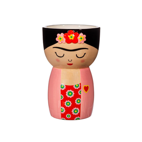 Blumenvase von Sass & Belle im Frida-Kahlo-Design in figürlicher Form.