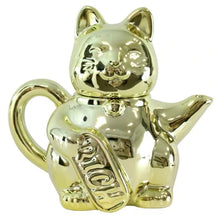 Lade das Bild in den Galerie-Viewer, Teekanne &quot;Lucky Cat&quot;, gold
