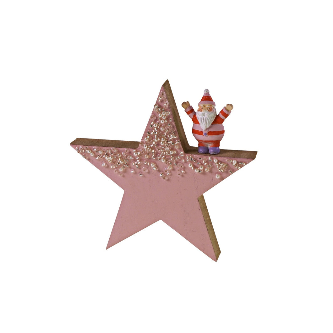 Deko-Stern mit Santa rosa, 13 cm