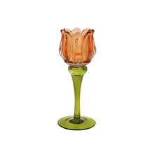 Lade das Bild in den Galerie-Viewer, Windlicht &quot;Tulpe&quot; orange, 18.5 cm
