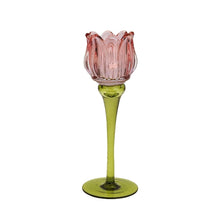 Lade das Bild in den Galerie-Viewer, Windlicht &quot;Tulpe&quot; rosa, 21.5 cm
