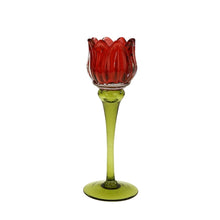 Lade das Bild in den Galerie-Viewer, Windlicht &quot;Tulpe&quot; rot, 21.5 cm
