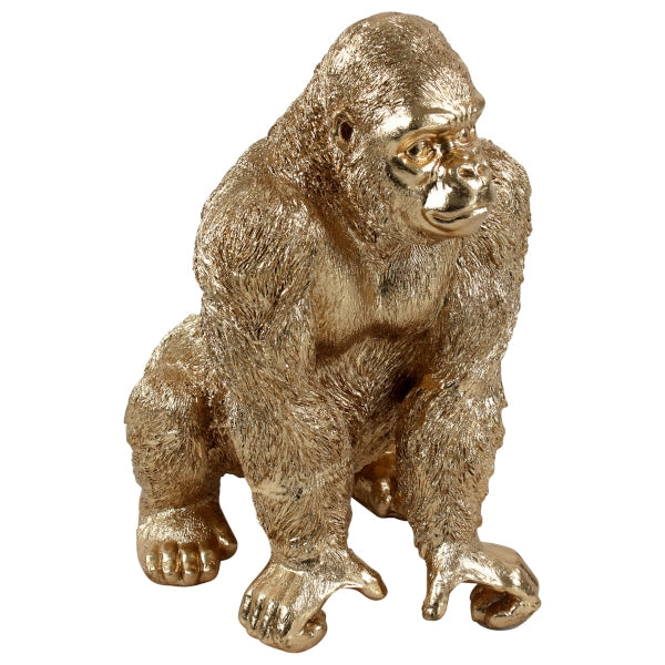 Deko-Figur Gorilla, gold