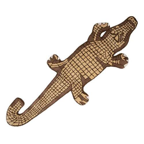Teppich in Krokodil-Form aus Wolle-Baumwoll-Gemisch