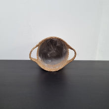 Lade das Bild in den Galerie-Viewer, Flechtkorb &quot;Valencia&quot; aus Seegras S natur/grau, 22 cm
