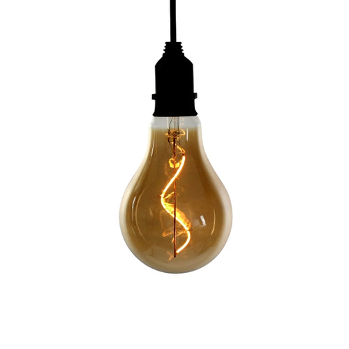 LED-Glühbirne für den Außenbereich mit amberfarbenem Glas und Glühfaden im Vintagelook.
